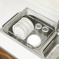 thumbnail image 1 of Dish Drying Rack Stainless Steel Dish Rack Kitchen Dish Drainer Expandable Dish Rack in Sink or on Counter Dish Strainer, 1 of 8