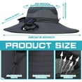 thumbnail image 2 of CAMOTUSE Wide Brim Outdoor Fishing Hat with 2 Solar Fan Bucket Cap UV Protection Unisex, 2 of 7