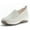 Beige, variant on Women's Casual Loafers Slip On Leather Wedges Shoes Lightweight Casual Walking Shoes Female Classic Sneakers Flats Boat Shoes