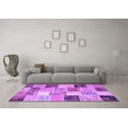 thumbnail image 3 of Ahgly Company Indoor Square Patchwork Purple Transitional Area Rugs, 7' Square, 3 of 4