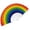 D,9.06", variant on Rainbow Folding Hand Fan, Lightweight Fabric Foldable Handheld Fan, Rainbow Pattern Portable Hand Fan, Durable Wood Ribs Decorative Folding Fan, Compact Cooling Hand Fan for Party Wedding