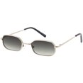 thumbnail image 2 of Extreme Small Metal Rectangle Sunglasses Thick Frame Flat Lens 48mm (Silver / Lavender), 2 of 4