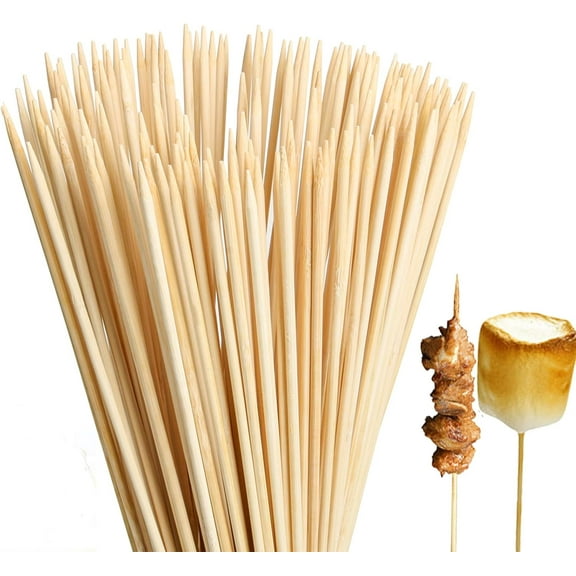 Natural Bamboo Skewers 30 Inch Extra Long 5mm Heavy Duty Marshmallow Roasting Sticks Thick Smore Sticks for BBQ Grilling Camping Kitchen Crafting and Party (60)