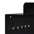 thumbnail image 5 of Kate and Laurel Mezzo Magnetic Metal Wall Organizer with Hooks, 15 x 24, Black, Wall Organization, 5 of 10
