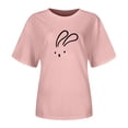 thumbnail image 4 of Women T-Shirt Casual Loose Solid Color Shirt with Crew Neck and Sleeved Drop, 4 of 4