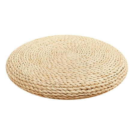 

NUOLUX 1PC 30x30cm Straw Braid Cushion Round Handmade Weaving Cushion Tatami Windowsill Cushion Yoga Meditating Mat