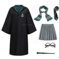 thumbnail image 5 of Disfraz unisex de Slytherin, bata de escuela mágica, capa, suéter, vestido, corbata, gafas, conjunto de brujería, disfraz de Halloween, 5 of 5