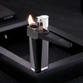 thumbnail image 3 of Metal Lighter Pipe Combo Portable Hitter Lighter Foldable Open Flame 2-in-1 Lighter Best Gifts for Men, 3 of 4