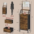 thumbnail image 4 of HIGDBFE 4-Drawer Dresser with Adjustable Mirror, Tall Fabric Vanity Chest for Bedroom, Hallway and Small Spaces, Brown, 4 of 10