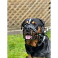 thumbnail image 1 of STRONG Wire Metal muzzle Basket Dog Muzzle Rottweiler,Mastiff Golden Retriever & other (R1, Black/Black Leather), 1 of 5