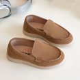 thumbnail image 5 of Kids Loafers Slip-On Brown | Unisex Casual School Shoes for Kids & Big Kids | Easy On Moccasin PU Comfort Shoes,Size 27, 5 of 9