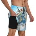 thumbnail image 3 of Haiem World Travel Mens Swim Trunks with Compression Liner 2 in 1 Swimming Shorts Stretch Swimwear Quick Dry,Board Shorts-X-Large, 3 of 9