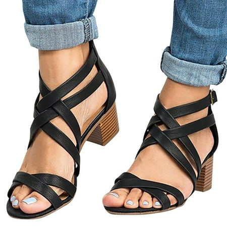 

Fjofpr Shoes Women Ladies Fashion Hollow Out Ankle Strap Sandals Casual Roman Shoes Hot