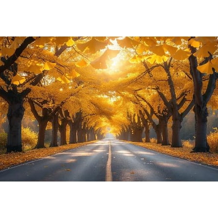 500 Pieces Puzzle for Adult - Yellow Ginkgo Trees On Both Sides of The Road Wooden Jigsaw Puzzles Challenging Educational Fun Toys for Family Creative Gift
