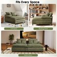 thumbnail image 5 of Aukfa 65" Oversized Chaise Adjustable Backrest Sofa Chair Bed, Dual Layer Cushions, Corduroy, Green, 5 of 9