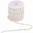 thumbnail image 1 of 10 rollos de cadena de perlas de imitación de plástico y diamantes de imitación para decoración de bodas, fiestas, costura, decoración de tartas, color blanco., 1 of 7