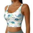 thumbnail image 2 of Fotbe Sea Turtle Pattern Womens' Sports Bra Longline Wirefree Padded with Medium Support Sports Moisture-Wicking Workou Vest,Tank Top-, 2 of 9