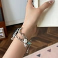 thumbnail image 4 of Fashionable Wristband for Apple Watch Bracelet Band 41mm 40mm 38mm Women, Stylish Chain Design with Unique Starfish Shells Pendants Charms Strap for iWatch Series 9 8 7 6 5 4 3 2 1 SE, Silver, 4 of 7