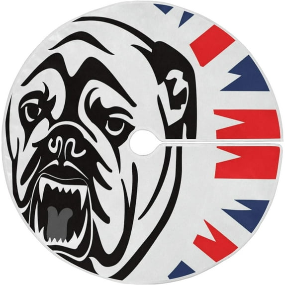 FMSHPON Independence Day American USA Flag Dog Xmas Christmas Tree Skirt Stand Mat for Holiday Party Decoration Indoor Outdoor 48 inches