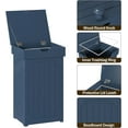 thumbnail image 6 of Trash Can Cabinet, 13 Gallon Kitchen Garbage Can, Wooden Recycling Trash Bin, Freestanding Dog Proof Trash Can, Farmhouse Trash Cabinet with Lid for Home Kitchen Bedroom, Blue, 6 of 18