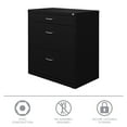 thumbnail image 6 of Space Solutions 30" Wide 3 Drawer Lateral File Cabinet for Home or Office, Fits Letter and Legal Paper Sizes, Black, 6 of 14