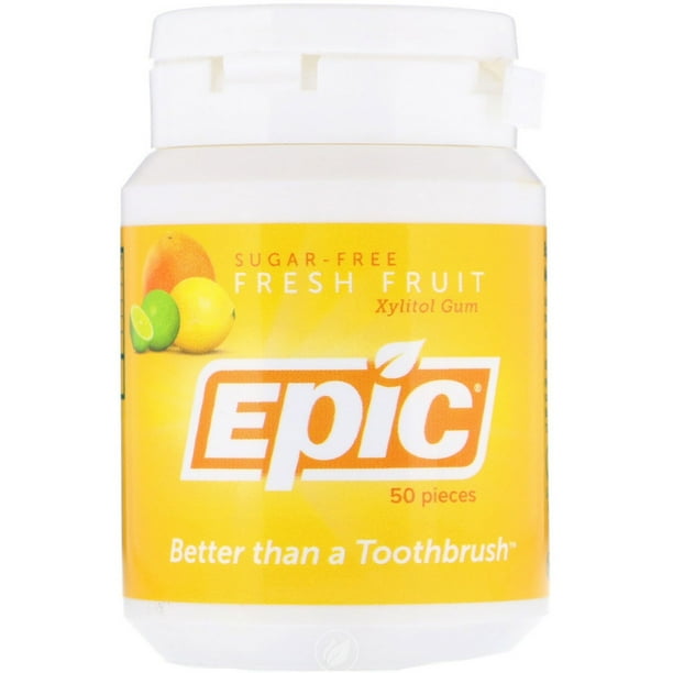 Epic Xylitol Chewing Gum Fresh Fruit 50 Pc