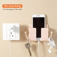 thumbnail image 3 of 3pcs Phone Stand, Cell Phone Holder for Bed, Wall Mount Storage Organizer Box, Wall Mounted Remote Control Holder with Hook, Self-Adhesive Universal Media Organizer Storage Box (White), 3 of 7