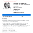 thumbnail image 2 of Front Brake Pad and Rotor Kit - Compatible with 2009 - 2013 BMW 328i xDrive Base 2010 2011 2012, 2 of 2