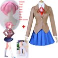 thumbnail image 3 of Disfraz de Natsuki para cosplay de Doki Doki Literature Club Peluca y uniformes escolares de Natsuki Disfraz de DDLC Trajes de colegiala para mujer, 3 of 5
