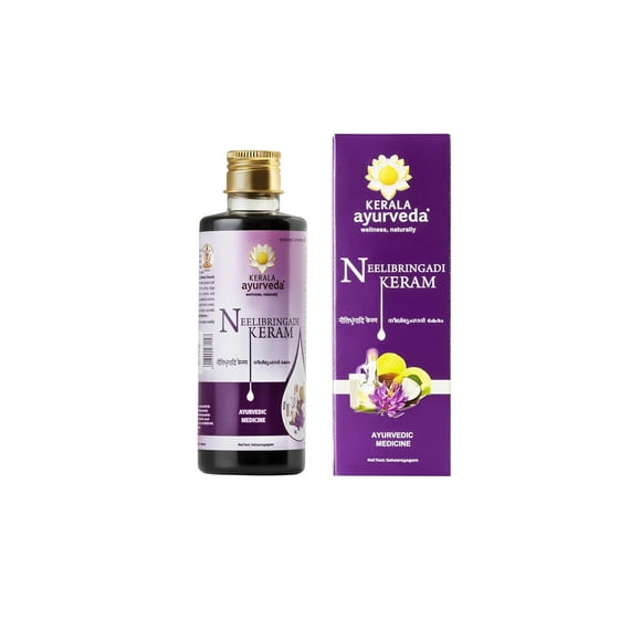 Kerala Ayurveda Neelibhringadi Keram | Hair Oil for Hair Growth | With Indigo, Bhringaraj & Amla | Triple Care Formula | 200ml