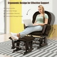 thumbnail image 6 of Resenkos Recliner Chair, Reclining Chair,Lounge Chair,Wood Glider and Ottoman Set with Padded Armrests and Detachable Cushion-Brown, 6 of 10