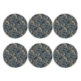 thumbnail image 2 of Gaeub Indian Paisley 2 Print 6 Pcs Leather Coasters for Drinks ,Drink Coasters Sets,Drink Table Cup Coasters for Living Room Kitchen Coffee Decor,Round Shape, 2 of 7