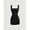 Black-M, variant on Black Square Neck Denim Bodycon Mini Dress
