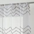 thumbnail image 2 of Your Zone White/Grey Tufted Chevron Rod Pocket Sheer Curtain Panel, 38" x 54", 2 of 5