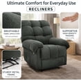 thumbnail image 4 of QuzyAor 38.6" Overstuffed Manual Recliner Chair, Soft Fabric Lounge Chair with Padded Footrest & Ergonomic Support for Living Room Bedroom Home Theater, Dark Gray, 4 of 11