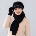 thumbnail image 5 of TELOLY Songbirdth Women Hat Set,1 Set Hat Scarf Gloves Non-allergenic Comfortable Thick Mother Beanie Cap Scarf Mittens for Daily, 5 of 5