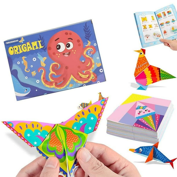 Bewildely Papel de Origami fácil de plegar papeles de Origami hecho a mano manualidades DIY libro de Origami para niños principiantes y clases de Juguetes Educativos Bewildely FN005487-00
