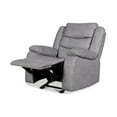 thumbnail image 3 of Benjara Manual Motion Glider Recliner with Fabric Upholstery, Gray, 3 of 5