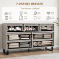 thumbnail image 4 of Huisuilinss Drawer Dresser,Double Dresser For Bedroom,Wide Chest Of Drawers,Wood TV Stand,Freestanding Closet Storage Organizer For Hallway Entryway Living Room, 4 of 7