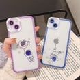 thumbnail image 3 of Cute Cartoon Astronaut Clear Soft Phone Case Compatible with iPhone Case (Purple,iPhone 14), 3 of 6