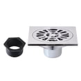 thumbnail image 5 of Kingston Brass BSF4267C Watercourse 4-Inch Brass Square Grid Shower Drain with Hair Strainer in Polished Chrome, 5 of 5