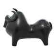 thumbnail image 6 of 13" x 9" Black Porcelain Ceramic Handmade Bull Sculpture, by DecMode, 6 of 9