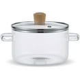 thumbnail image 4 of Glass Cooking Pot with Lid 1.6L/54oz Heat Resistant Glass Saucepan with Double Handles Non-Stick Borosilicate Glass Stovetop Pot Safe Clear Cooking Pot for Soup Milk Sauce Pasta Noodle, 4 of 10