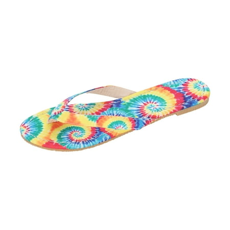 

Flip Flops for Women Tie Dye Beach Shoes Fashion Casual Sandals Summer Casual Shoes Indoor Outdoor Walking Shoes