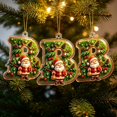 thumbnail image 5 of romoty Personalized Initial Christmas Tree Letter Ornaments, Pine Needle Santa Claus Pendants, 2D Flat Acrylic Monogram Xmas Decor, 5 of 6