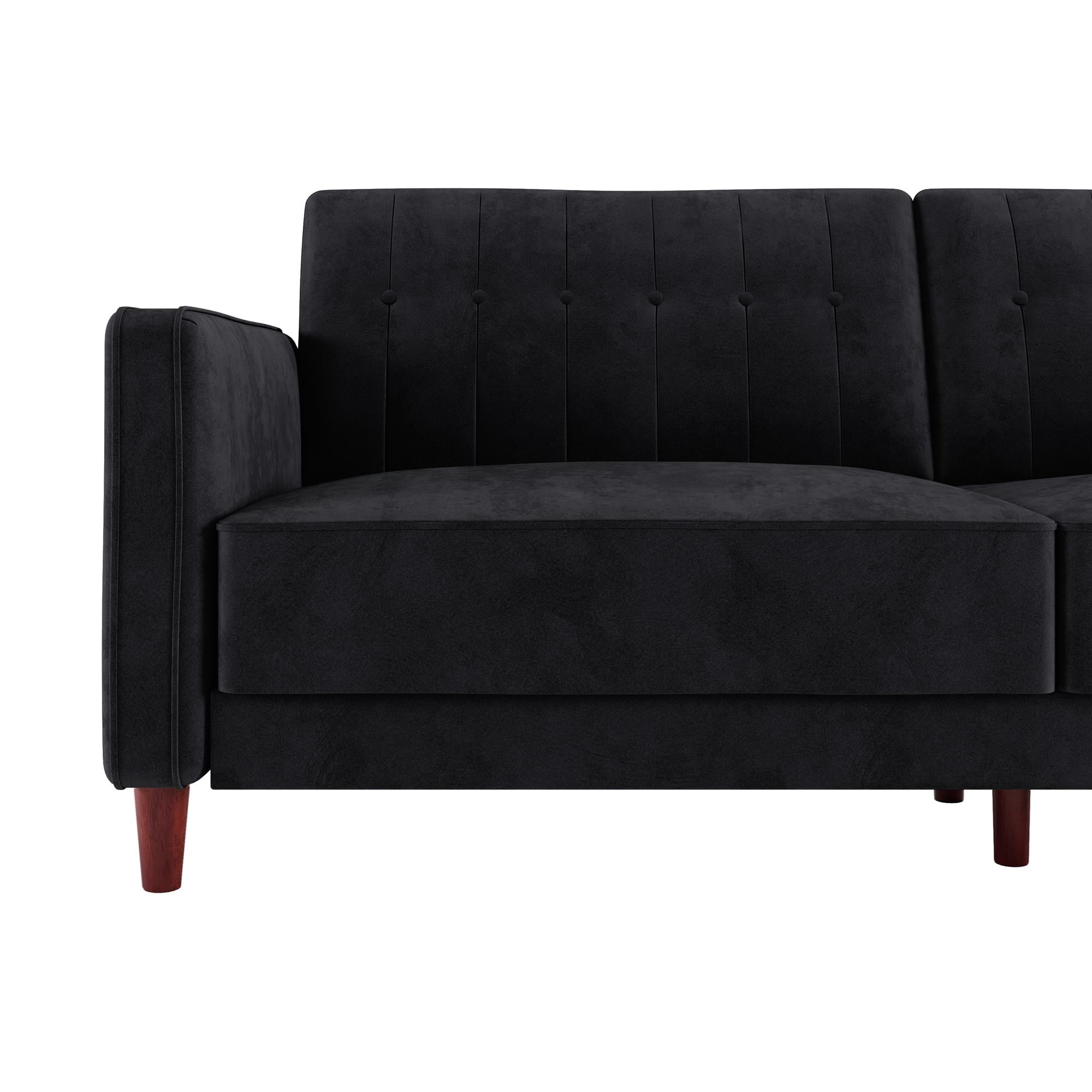 Free Shipping! DHP Pin Tufted Transitional Futon, Black Velvet  (图4)