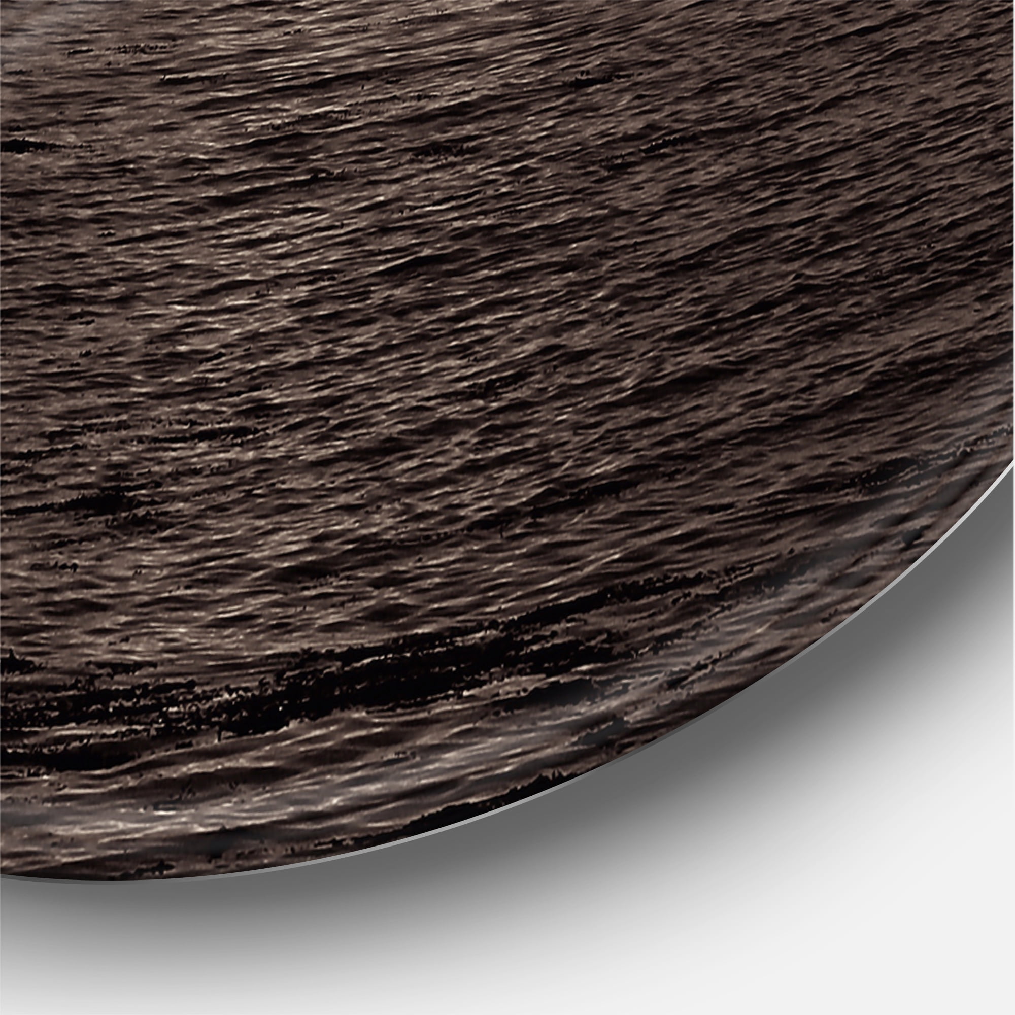 Designart 'Gold Cliffs Over Sea In The Fog' Modern Circle Metal Wall Art 29x29 - Disc of 29