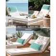 thumbnail image 6 of Pack of 2 Outdoor Lumbar Pillow Covers 11x16 Inch, Turquoise Geometric Waterproof Throw Pillow Covers Set, White Greek Key Design Abstract Modern Art Decorative Cushion Cases for Patio Porch Car, 6 of 7