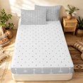 thumbnail image 4 of Erosebridal Southwestern Arrow Zipper Full Size Comforter Sets with Fitted Sheet and 2 Pillowcases, Retro Farmhouse Zipper Bedding Set, Light Gray White, Reversible, 4 of 7