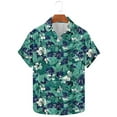 thumbnail image 5 of Yteetum Men's Short Sleeve Shirts Floral Print Hawaiian T Shirt Casual Button Down Short Sleeve Lapel Beach Summer T-Shirts, 5 of 7